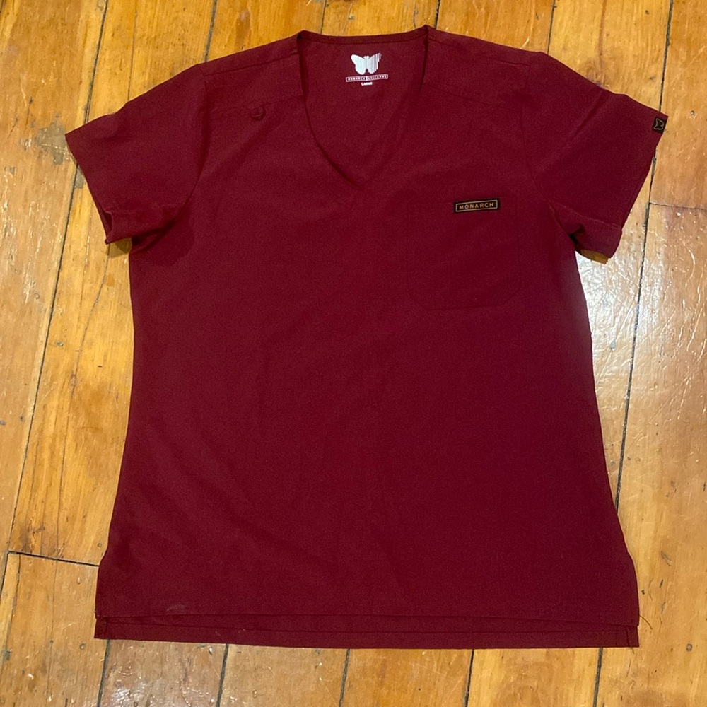 Monarch Uniforms Burgundy Scrub Top